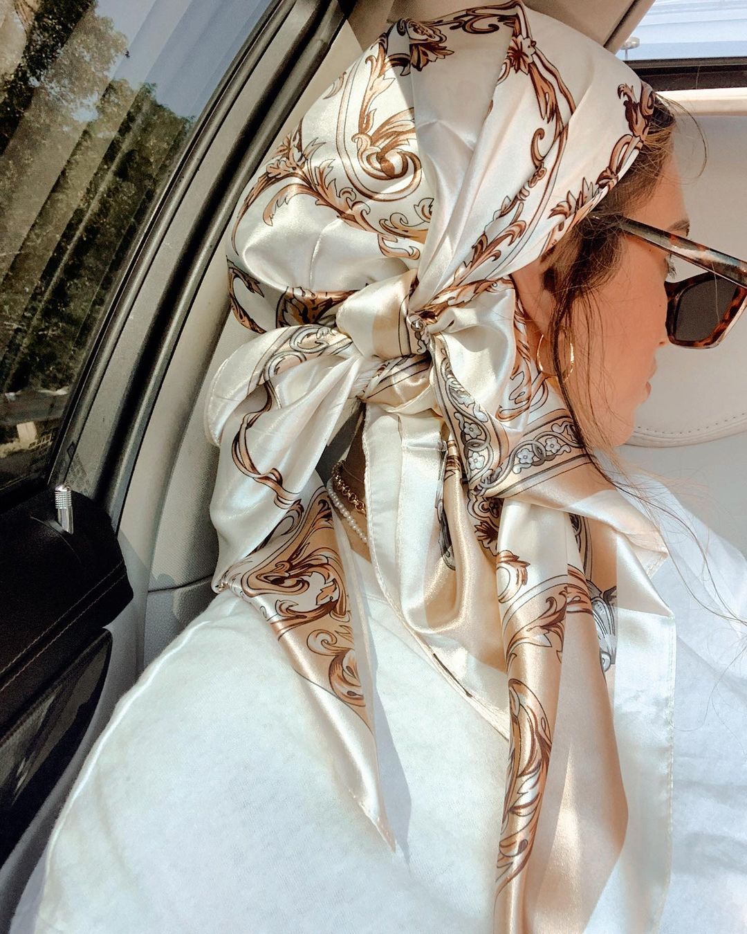 Head Wrap Turban - Saten Kare Eşarp Kadın Müslüman Başörtüsü