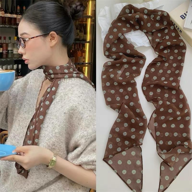 Puantiyeli Çiçek Desenli İpek  - Head Wrap Turban incelemesi ve fiyatı