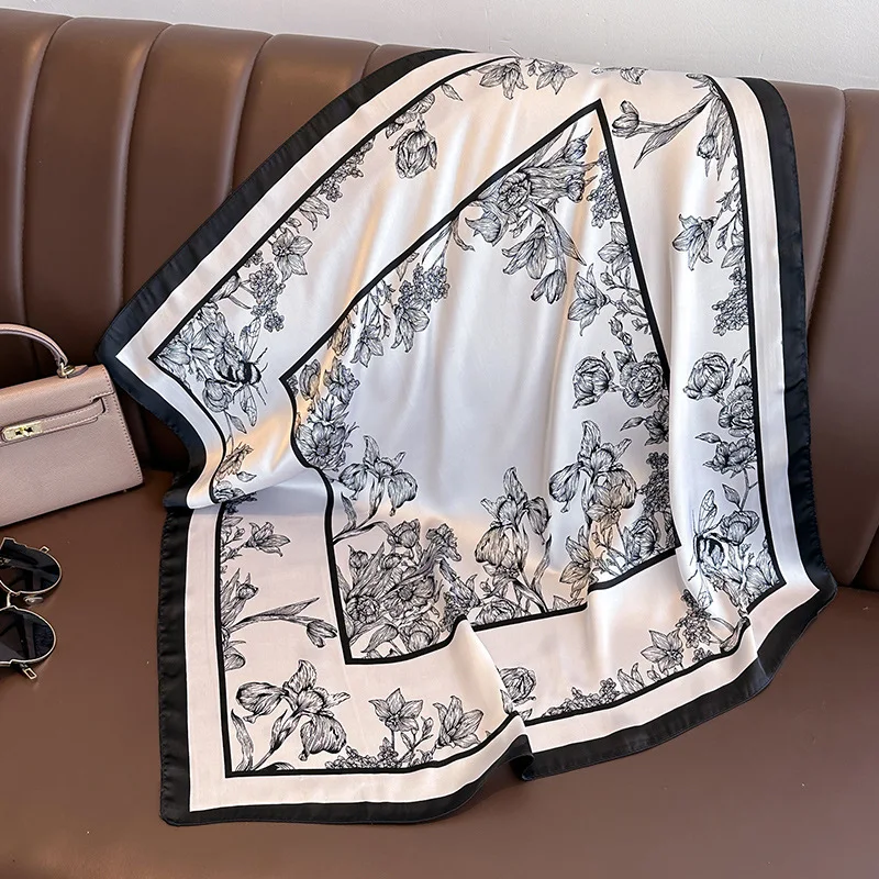 70*70cm lüks çiçek baskı ipek  - Scarf Silk Square incelemesi ve fiyatı