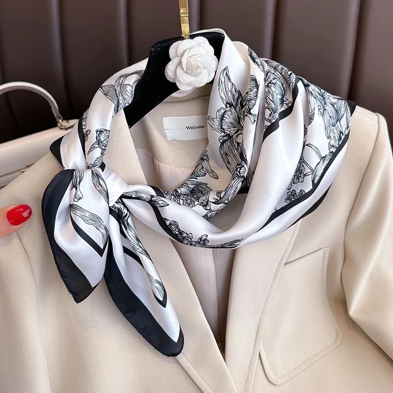 70*70cm lüks çiçek baskı ipek  - Scarf Silk Square incelemesi ve fiyatı